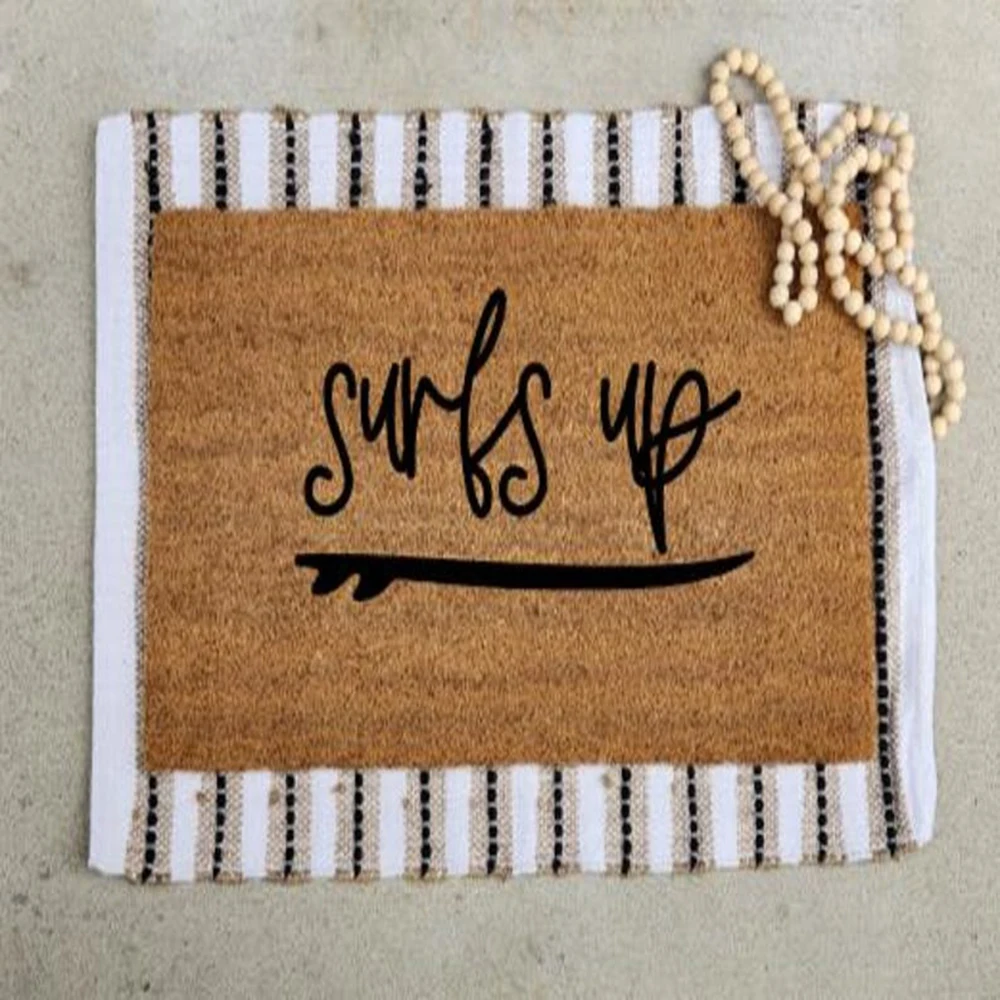 Custom Logo Text Doormat Surfboard Door Mat Beach House Decor Surfs Up Durable Coconut Floor Rug Coastal Surfing Cowgirl Carpet
Custom Logo Text Doormat Surfboard Door Mat Beach House Decor Surfs Up Durable Coconut Floor Rug Coastal Surfing Cowgirl Carpet