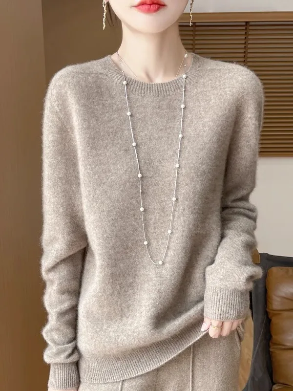 Women's round Neck Loose Thickened Woolen Knitted Sweater Base Shirt Autumn Winter New Style Commute Simple Fashion
Women's round Neck Loose Thickened Woolen Knitted Sweater Base Shirt Autumn Winter New Style Commute Simple Fashion