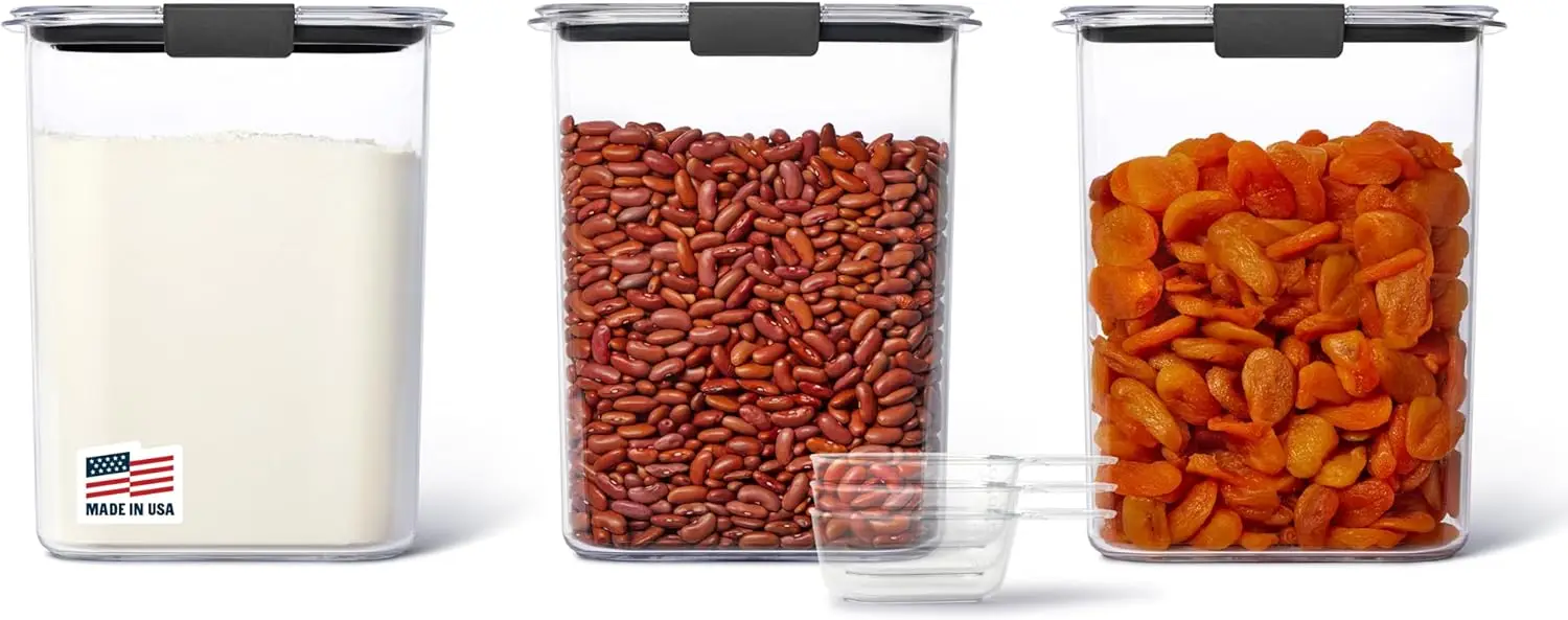 Clear Airtight Food Storage Containers with Lids, 16 Cup Stackable Tritan Plastic Set of 3 for Kitchen Pantry Organization
Clear Airtight Food Storage Containers with Lids, 16 Cup Stackable Tritan Plastic Set of 3 for Kitchen Pantry Organization
