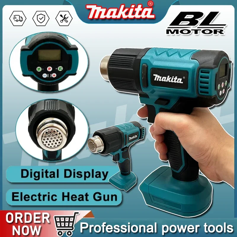 Makita Digital Display Electric Air Guns Cordless Heat Gun 2 Nozzles Industrial Shrink Wrapping Hot Air Gun for 20V Battery
Makita Digital Display Electric Air Guns Cordless Heat Gun 2 Nozzles Industrial Shrink Wrapping Hot Air Gun for 20V Battery