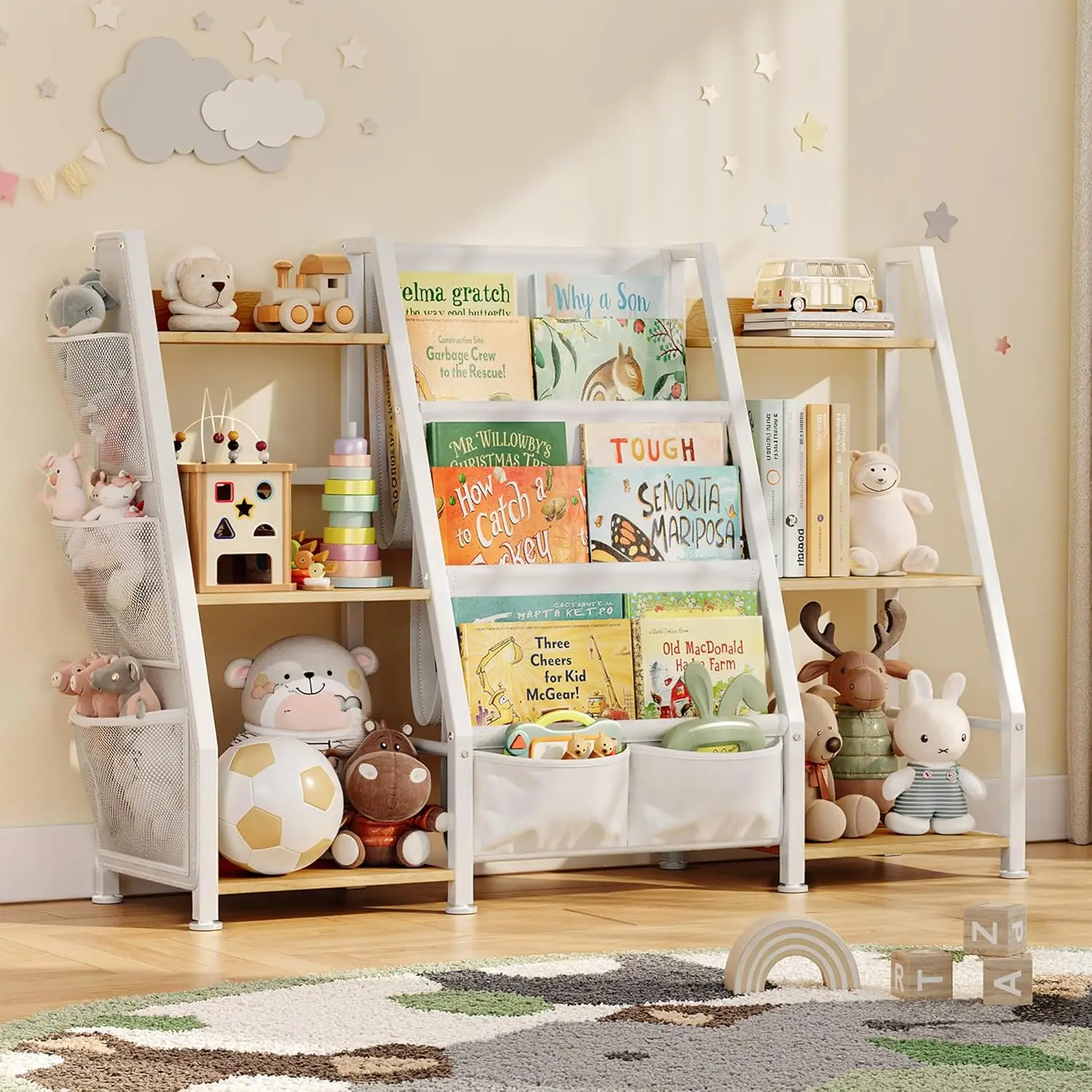 Kids Bookshelf And Toy Organizer: 3-Tier Book Shelf For Kids Room, Sling Book Shelf Toddler Montessori Bookcase With Toy
Kids Bookshelf And Toy Organizer: 3-Tier Book Shelf For Kids Room, Sling Book Shelf Toddler Montessori Bookcase With Toy