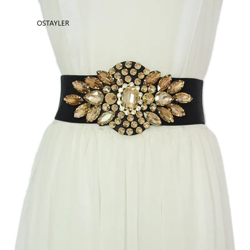White Satin Gem Crystal Waist Belts Women Fashion Colorful Flower Rhinestone Elastic Waistbands Elegant Ladies Dress Belt Corset
White Satin Gem Crystal Waist Belts Women Fashion Colorful Flower Rhinestone Elastic Waistbands Elegant Ladies Dress Belt Corset