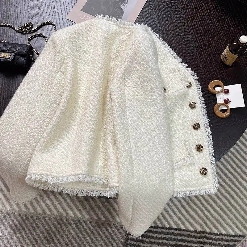 Tweed Jacket Brown Womens Autumn Professional Working Career Waistband Cinched Belted Flaps Elegant Decorative Botton Buttons OL
Tweed Jacket Brown Womens Autumn Professional Working Career Waistband Cinched Belted Flaps Elegant Decorative Botton Buttons OL