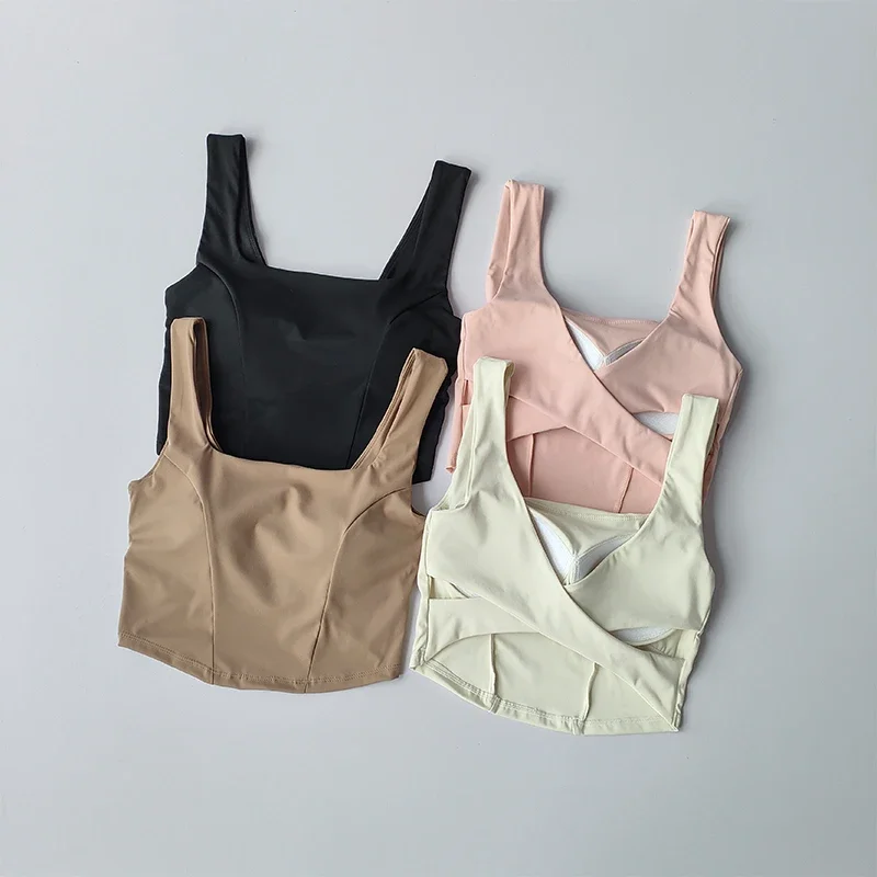 One-piece Cup Cross Back Sports Bra Women's Shockproof Tank Top Running Fitness Bra Quick Drying Breathable Yoga Bra
One-piece Cup Cross Back Sports Bra Women's Shockproof Tank Top Running Fitness Bra Quick Drying Breathable Yoga Bra