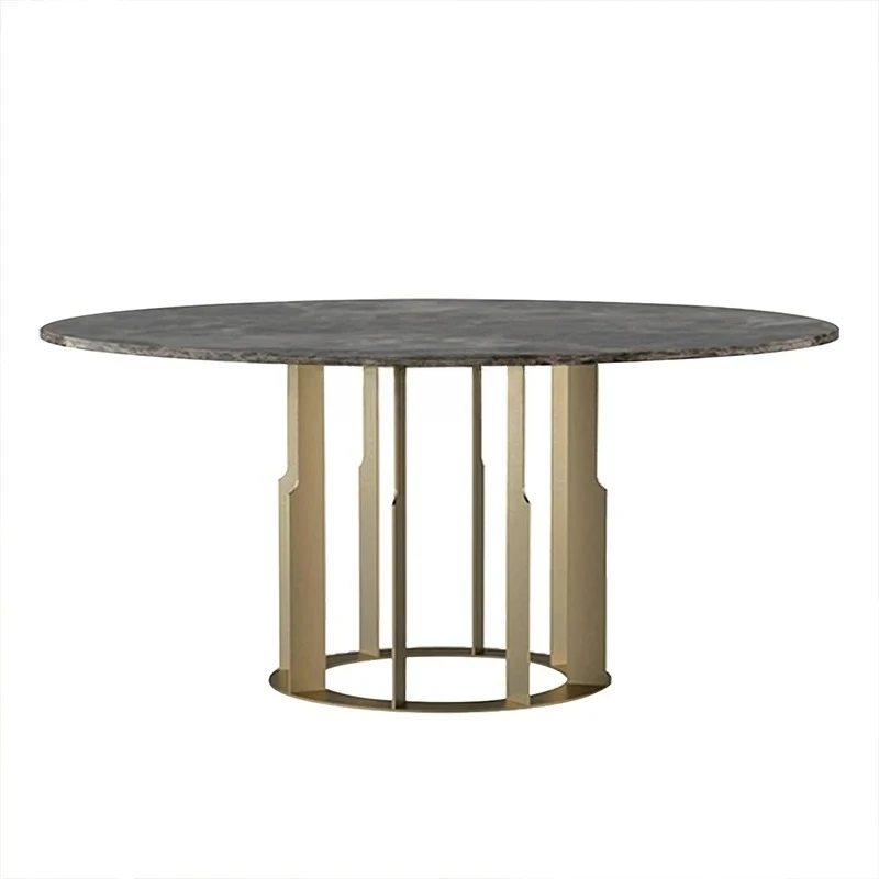 American light luxury rectangular marble dining table living room stainless steel dining table
American light luxury rectangular marble dining table living room stainless steel dining table
