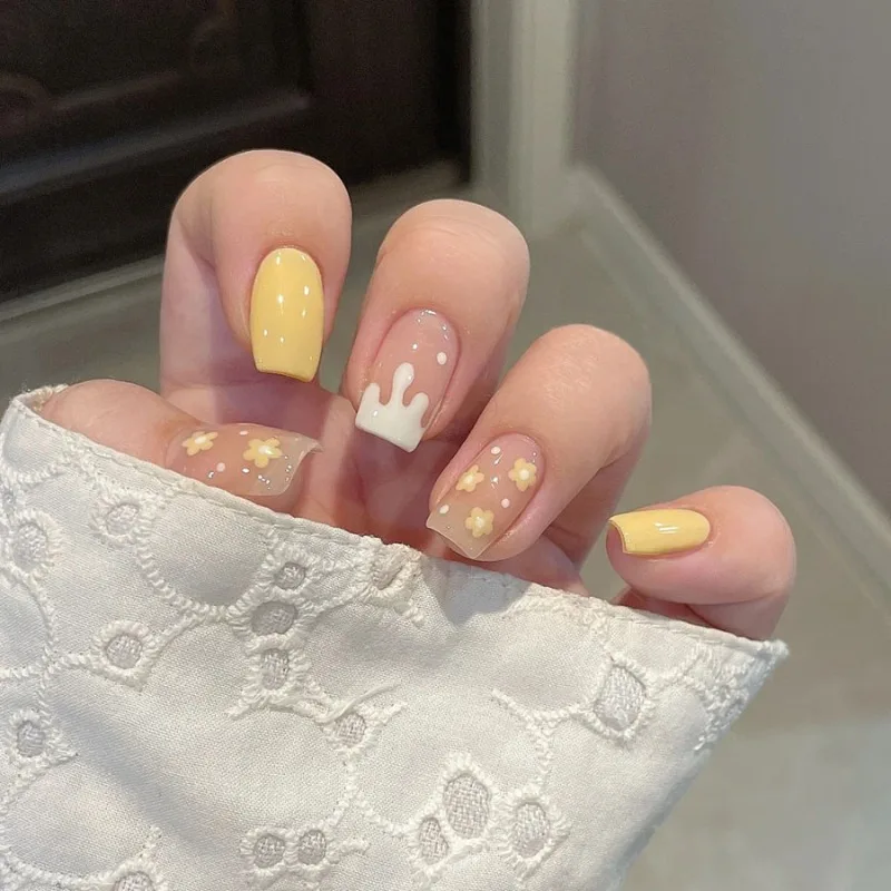 24Pcs Yellow Flowers Sweet and Cute Nail Tips Medium Acrylic Press on Nails Ready Nail Art 2026 Square False Nails for Girls
24Pcs Yellow Flowers Sweet and Cute Nail Tips Medium Acrylic Press on Nails Ready Nail Art 2026 Square False Nails for Girls