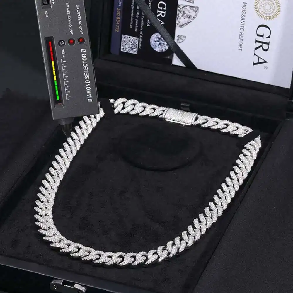 Arrival 14mm Gold Plated 925 Sterling Silver Vvs Moissanite Diamond Iced Out Cuban Link Chain with Luxury Jewelry Box
Arrival 14mm Gold Plated 925 Sterling Silver Vvs Moissanite Diamond Iced Out Cuban Link Chain with Luxury Jewelry Box