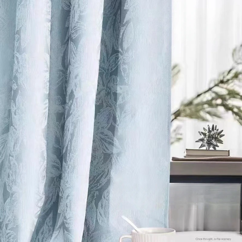 French Jacquard High-precision Curtains Leaf Texture High Shading Blue Curtains for Living Dining Room Bedroom Custom
French Jacquard High-precision Curtains Leaf Texture High Shading Blue Curtains for Living Dining Room Bedroom Custom