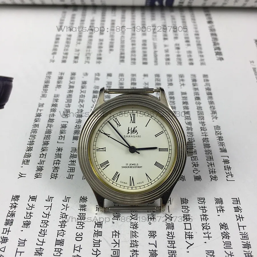 Original stock, Shanghai 8120 type 17 diamond Roman white surface manual mechanical watch, diameter 35mm free strap 1
Original stock, Shanghai 8120 type 17 diamond Roman white surface manual mechanical watch, diameter 35mm free strap 1