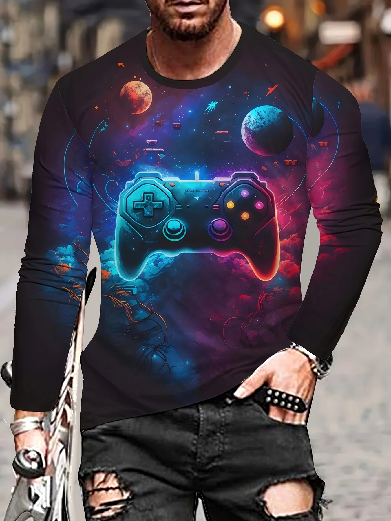 Men's Casual Geometric Print Long Sleeve T-Shirt ,Stretch Comfort, Machine Washable, All-Season Versatile Top。
Men's Casual Geometric Print Long Sleeve T-Shirt ,Stretch Comfort, Machine Washable, All-Season Versatile Top。
