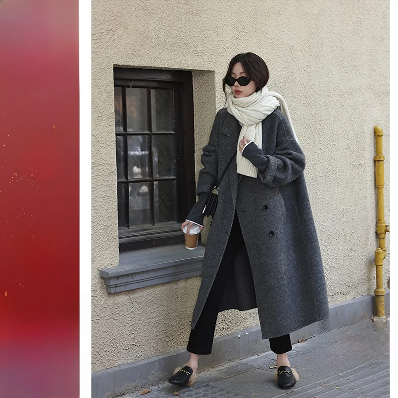 Модное длинное пальто ручной работы из шерсти альпаки, свободное женское верхнее пальто, классическое двустороннее пальто из верблюжьей шерсти Zhang Beibei
Модное длинное пальто ручной работы из шерсти альпаки, свободное женское верхнее пальто, классическое двустороннее пальто из верблюжьей шерсти Zhang Beibei