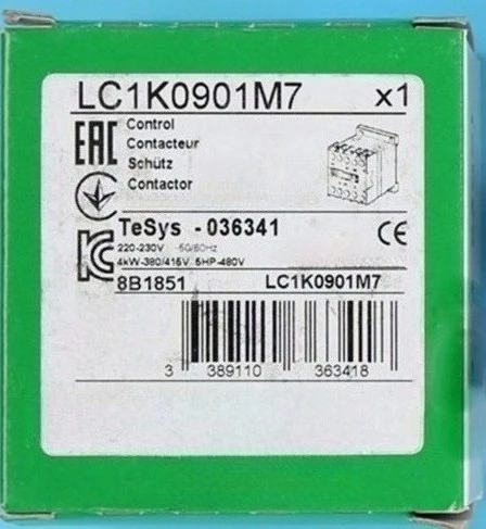 Абсолютно новый оригинальный контактор LC1K0901M7, 220 В переменного тока, быстрая доставка
Абсолютно новый оригинальный контактор LC1K0901M7, 220 В переменного тока, быстрая доставка