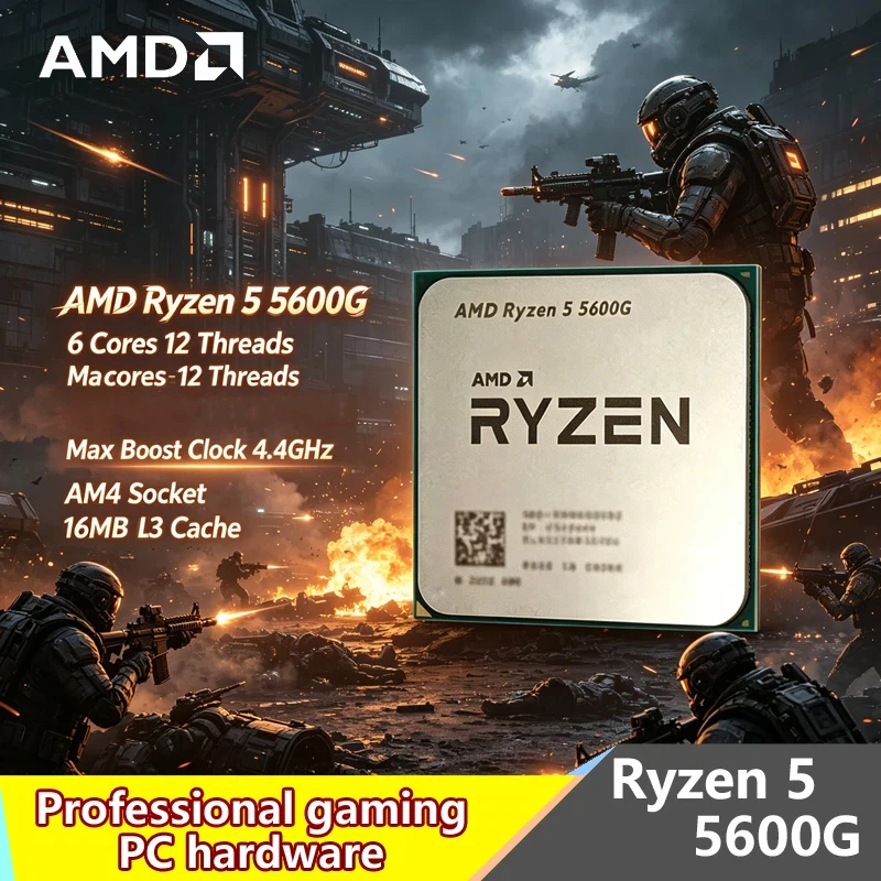 AMD Ryzen 5 5600G Unlocked Tray CPU |6C12T,4.4GHz Boost,16MB L3 Cache,AM4 Socket Desktop Gaming Processor Without Original Box
AMD Ryzen 5 5600G Unlocked Tray CPU |6C12T,4.4GHz Boost,16MB L3 Cache,AM4 Socket Desktop Gaming Processor Without Original Box