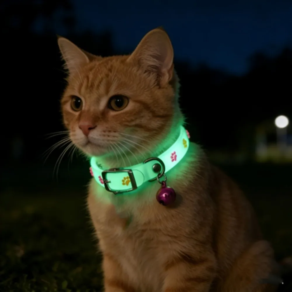Adjustable Adjustable Cat Collar Claw Printed Anti-Loss Dog Collar Silicone Glow In The Dark Pet Collar with Bell Small Dogs
Adjustable Adjustable Cat Collar Claw Printed Anti-Loss Dog Collar Silicone Glow In The Dark Pet Collar with Bell Small Dogs