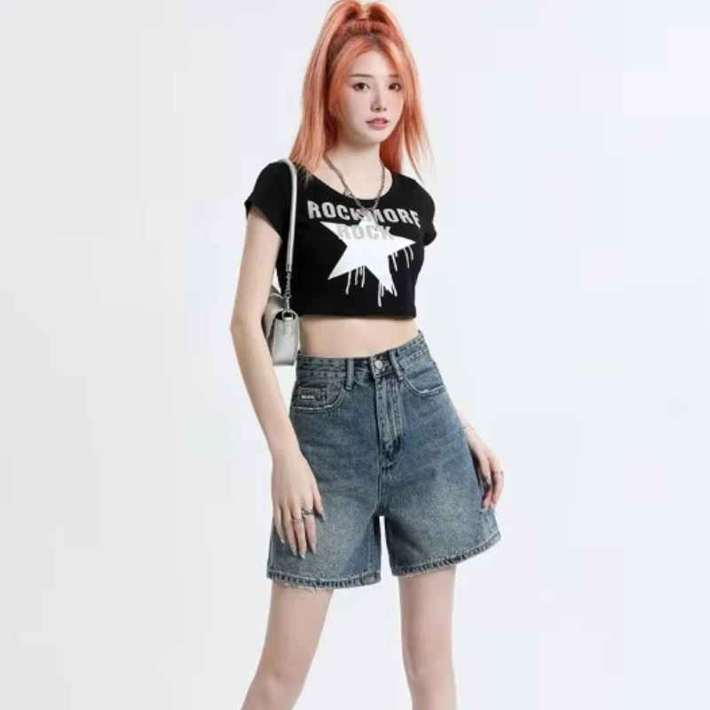 Women's Jeans Summer Y2K Denim Shorts New Retro Washed High-waist Pants A-line Wide-leg Breath All-Match Denim Shorts Slimming
Women's Jeans Summer Y2K Denim Shorts New Retro Washed High-waist Pants A-line Wide-leg Breath All-Match Denim Shorts Slimming