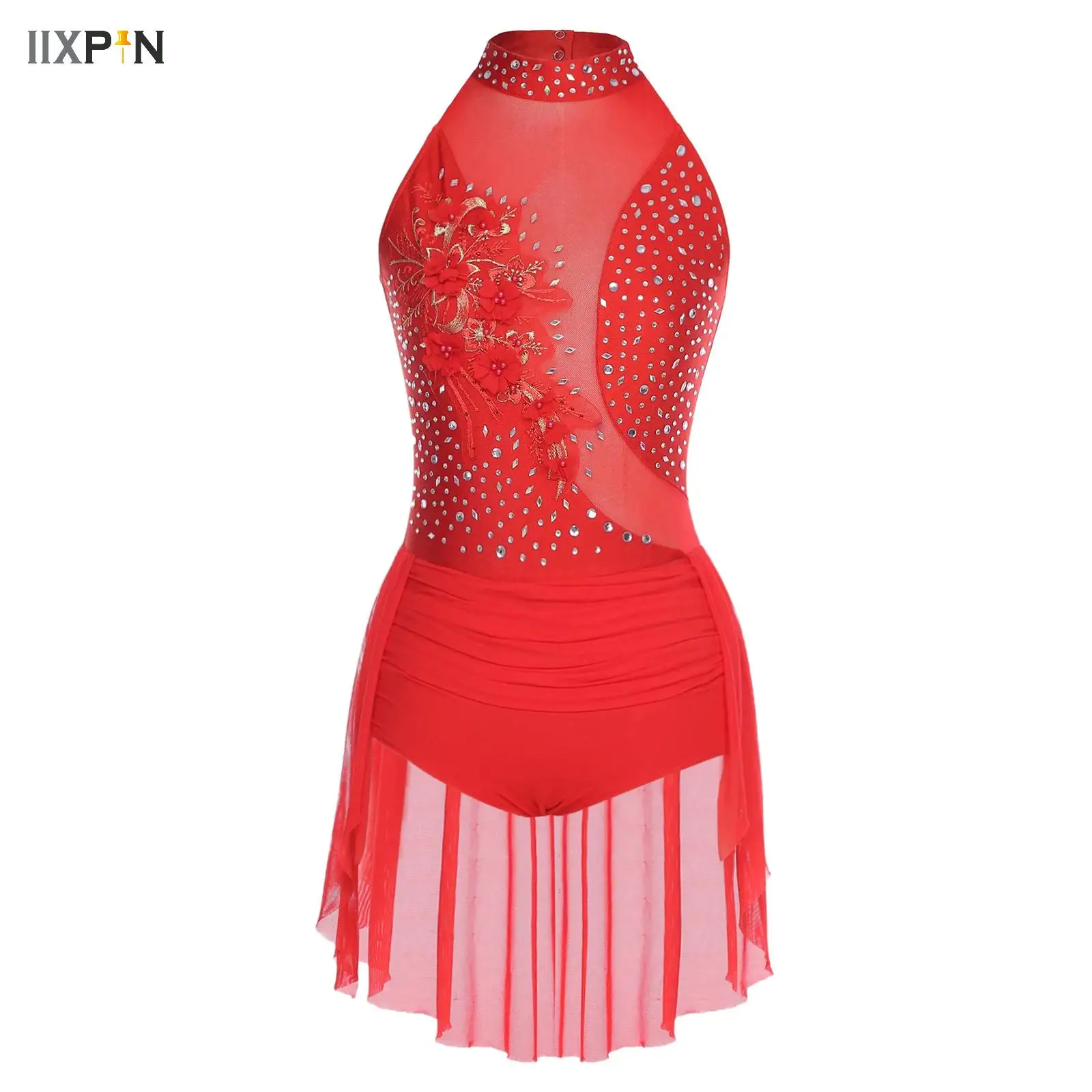 Applique Womens Latin Chacha Dance Dress Gymnastic Lyrical Leotard Dress Rhinestones Ballet Figure Skating Performance Costume
Applique Womens Latin Chacha Dance Dress Gymnastic Lyrical Leotard Dress Rhinestones Ballet Figure Skating Performance Costume