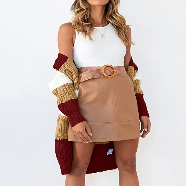 2024 New Women's Long Sleeved Pullovers Rainbow Color Block Front Pleated Oversized Knitted Sweater Cardigan With Pocket
2024 New Women's Long Sleeved Pullovers Rainbow Color Block Front Pleated Oversized Knitted Sweater Cardigan With Pocket