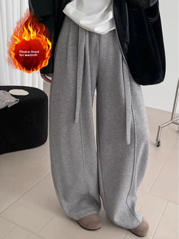 Versatile High-End Fce-Lined Thi Wide Leg Pants Elastic Waist Loose Casual Sweatpants for plus Size Women Winter New Sle
Versatile High-End Fce-Lined Thi Wide Leg Pants Elastic Waist Loose Casual Sweatpants for plus Size Women Winter New Sle