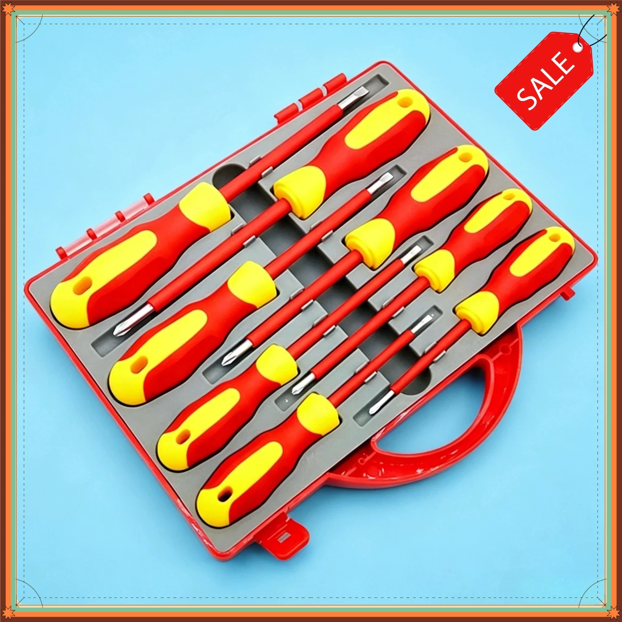 High Voltage Safety Insulated Screwdriver Set 8Pcs Magnetic Phillips Slotted Bits Electrician Repair Tools
High Voltage Safety Insulated Screwdriver Set 8Pcs Magnetic Phillips Slotted Bits Electrician Repair Tools