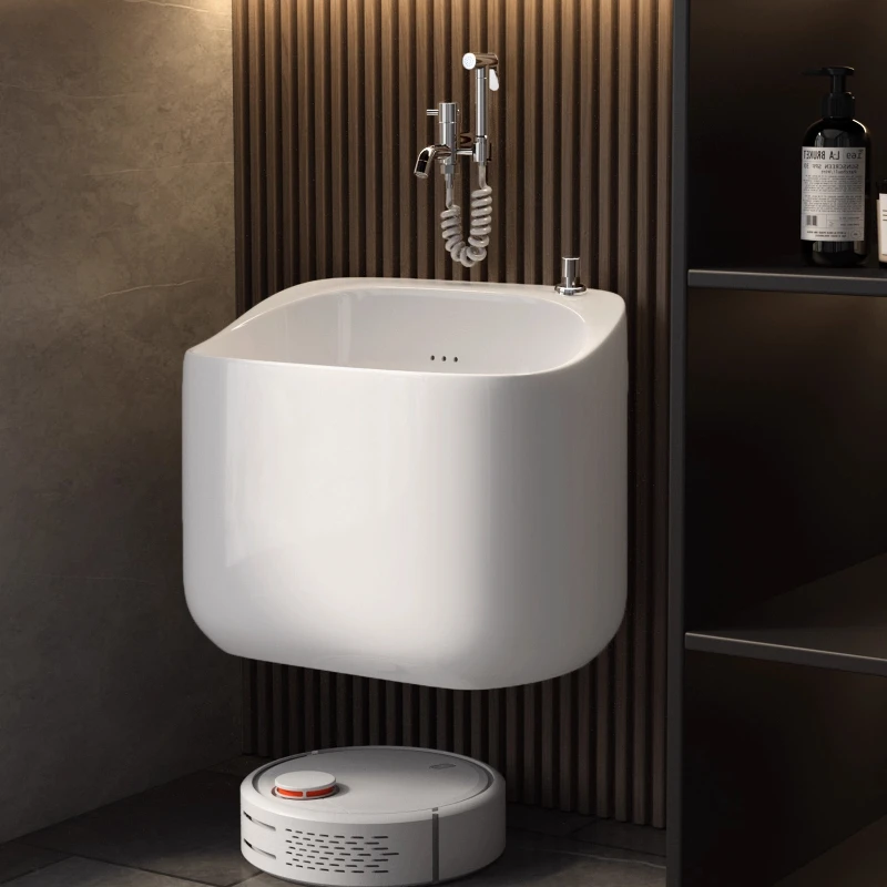 Wall-mounted Floor-to-ceiling household pool Washing floor basin Ceramic groove
Wall-mounted Floor-to-ceiling household pool Washing floor basin Ceramic groove