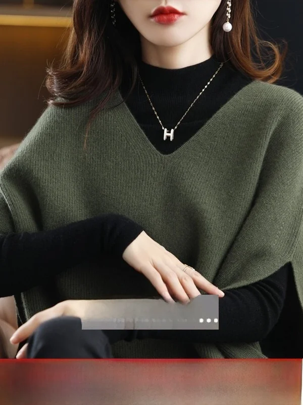 Ladies' Knitted Camere Sweater Vest Batwing Loose Sle Woolen Jaet Autumn Long Sve V-Ne Soft Comfortable Casual Top
Ladies' Knitted Camere Sweater Vest Batwing Loose Sle Woolen Jaet Autumn Long Sve V-Ne Soft Comfortable Casual Top
