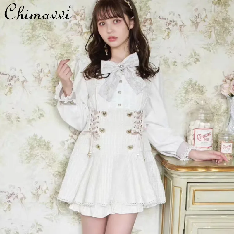 Japanese Liz Shorts Set 2025 Spring and Summer New Sweet Girl Long-sleeved Slim Dress and Shorts Womens Y2k Lolita 2-piece Set
Japanese Liz Shorts Set 2025 Spring and Summer New Sweet Girl Long-sleeved Slim Dress and Shorts Womens Y2k Lolita 2-piece Set