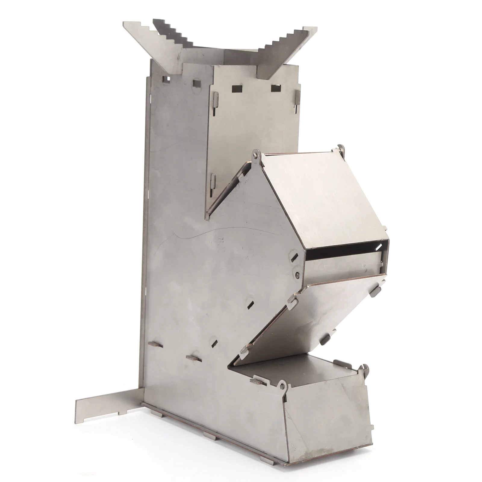 Mini Wood Stove, Rocket Stove Portable Durable Convenient Stainless Steel Detachable Backpacking Stove 
Mini Wood Stove, Rocket Stove Portable Durable Convenient Stainless Steel Detachable Backpacking Stove