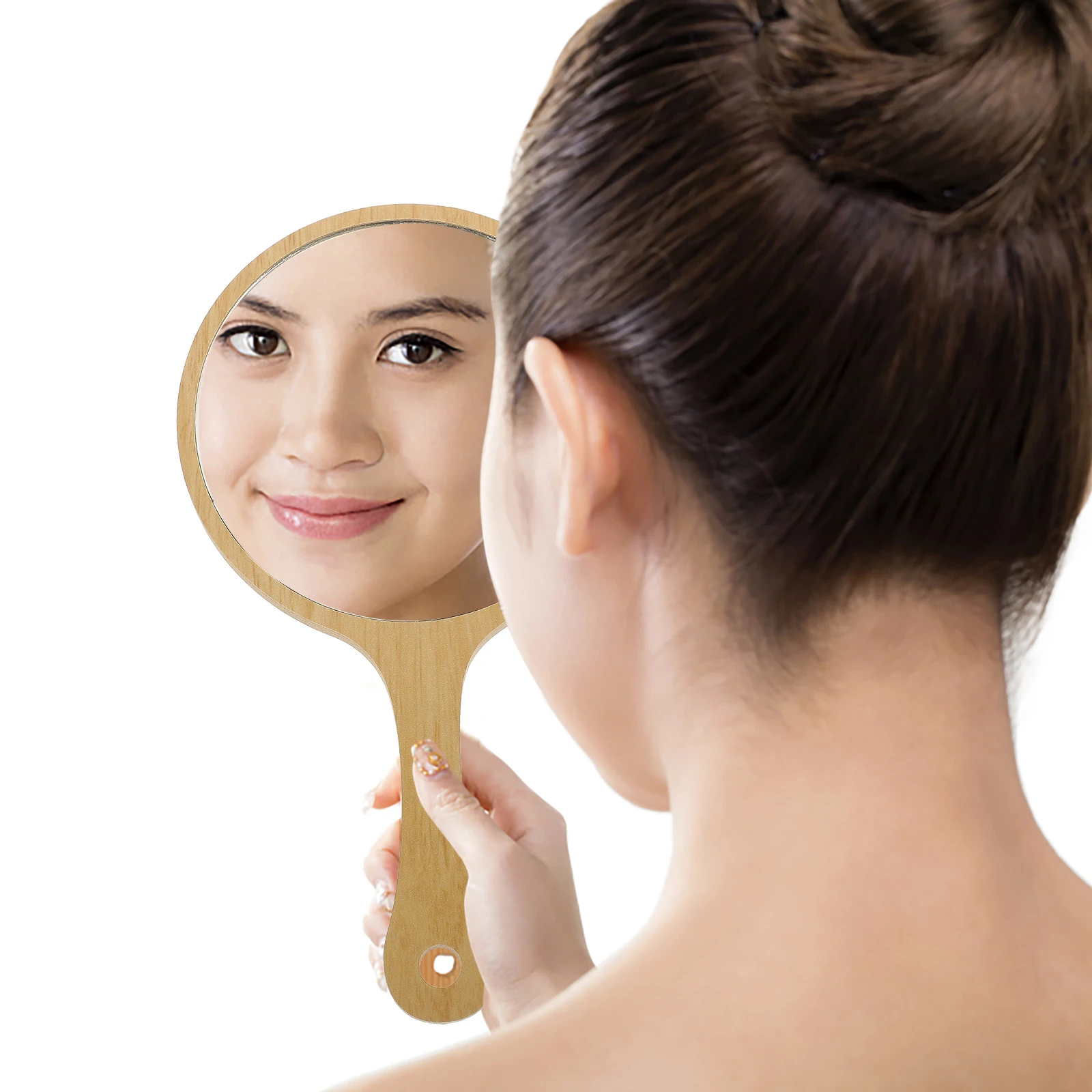 Handheld Makeup 13.5x25cm Portable Vanity Mirror Wooden Handle Travel Purse Lightweight Compact Women Hand Mirror Pocket Size
Handheld Makeup 13.5x25cm Portable Vanity Mirror Wooden Handle Travel Purse Lightweight Compact Women Hand Mirror Pocket Size