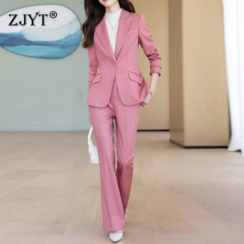 ZJYT Elegant Business Chic One Blazer Suit Pant 2 Piece Sets Woman 2026 Spring New Korean Style Jacket Trousers Suit Office Lady
ZJYT Elegant Business Chic One Blazer Suit Pant 2 Piece Sets Woman 2026 Spring New Korean Style Jacket Trousers Suit Office Lady