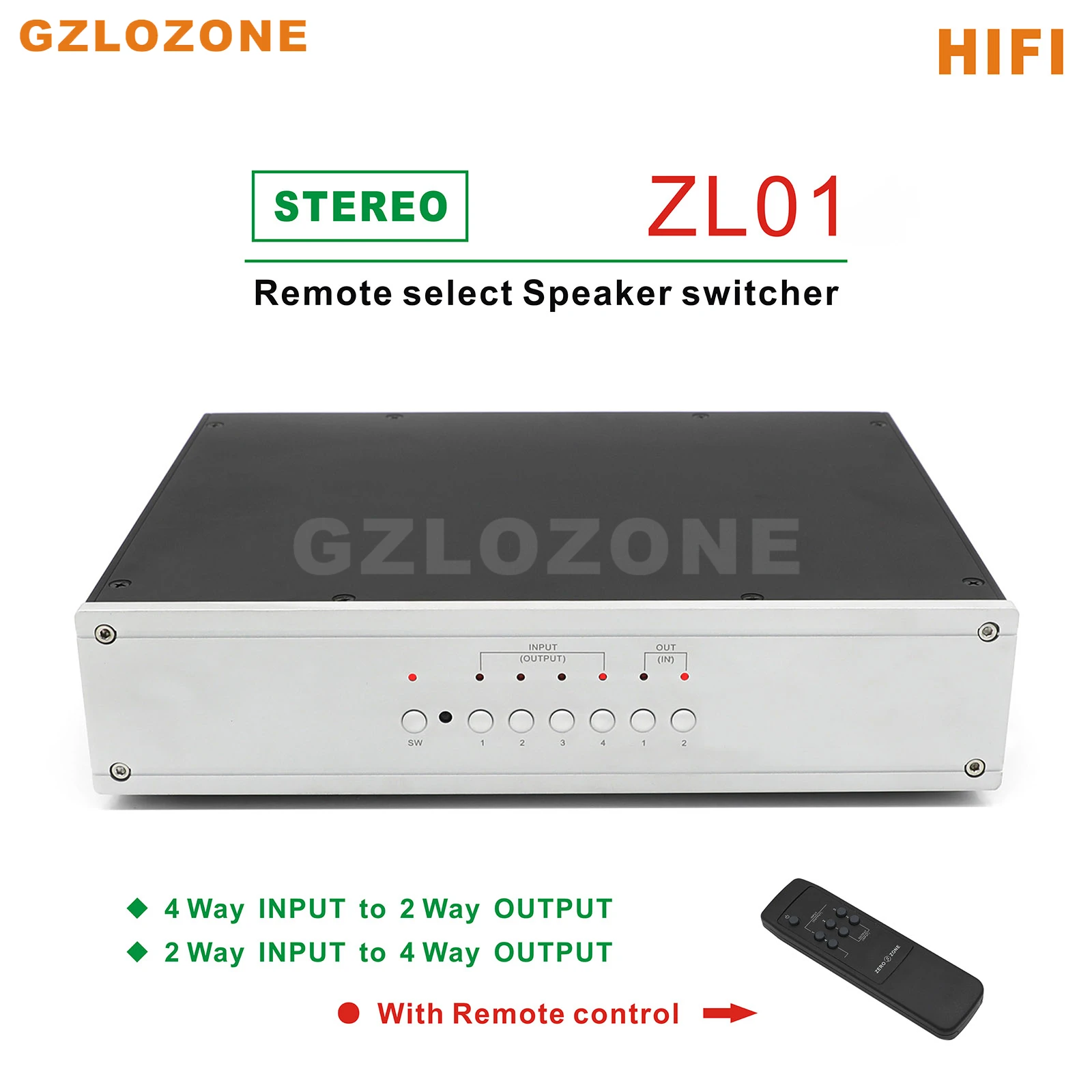 ZEROZONE ZL01 удаленный выбор переключатель динамика/переключатель усилителя 2 IN на 4 OUT или 4 IN 2 OUT
ZEROZONE ZL01 удаленный выбор переключатель динамика/переключатель усилителя 2 IN на 4 OUT или 4 IN 2 OUT