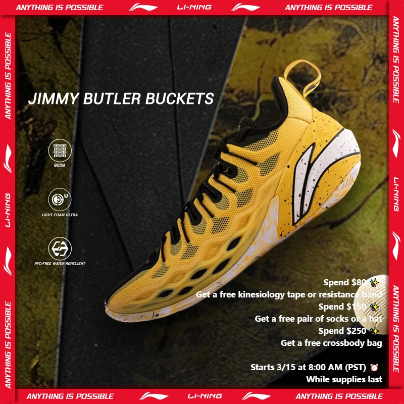 Мужские профессиональные баскетбольные кроссовки Li-Ning JIMMY BUTLER BUCKETS с амортизацией Boom Cushion, дышащие спортивные кроссовки LiNing ABAV023
Мужские профессиональные баскетбольные кроссовки Li-Ning JIMMY BUTLER BUCKETS с амортизацией Boom Cushion, дышащие спортивные кроссовки LiNing ABAV023