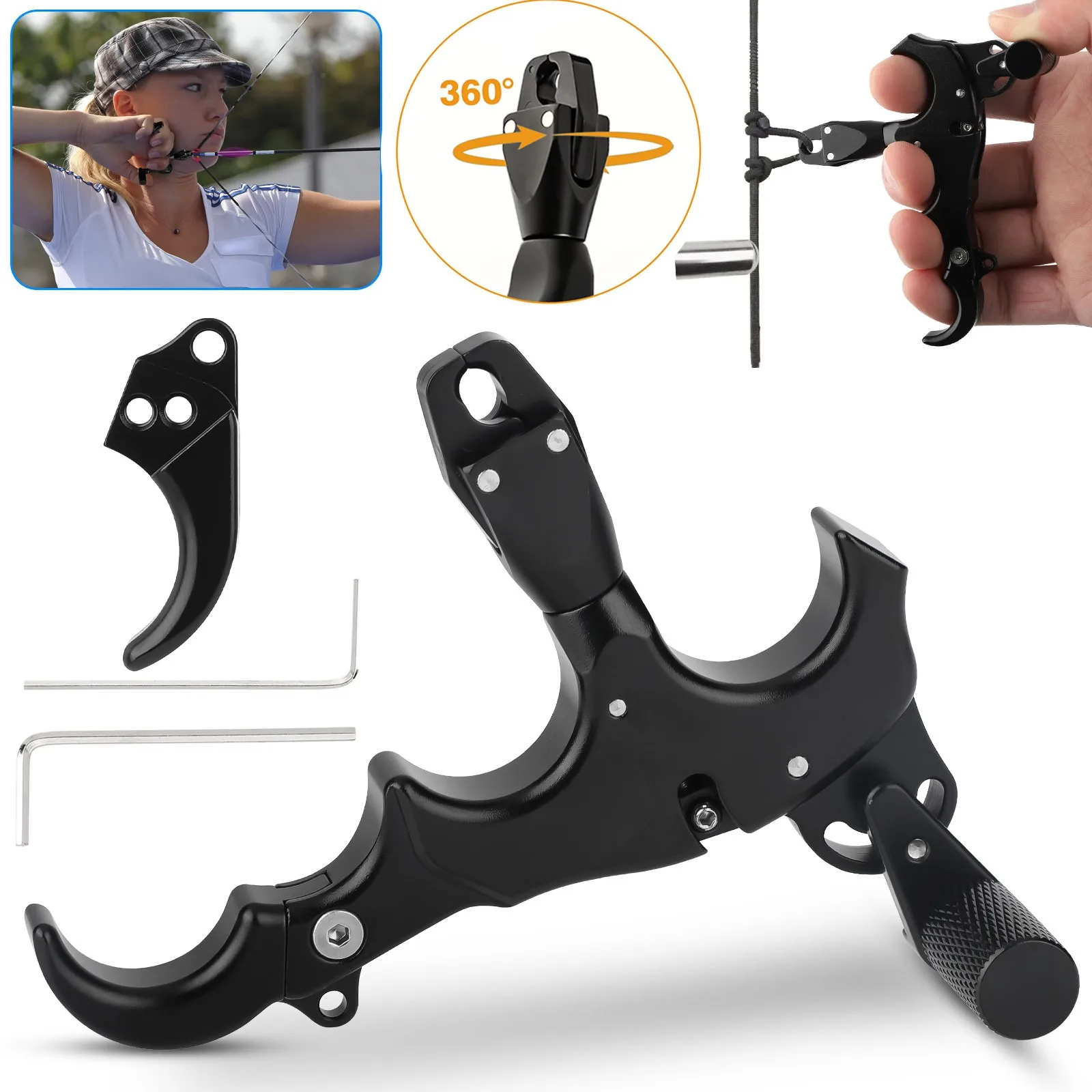 Archery Thumb Release Aid 3/4 Finger Grip Trigger Caliper Compound Bow Hunting
Archery Thumb Release Aid 3/4 Finger Grip Trigger Caliper Compound Bow Hunting