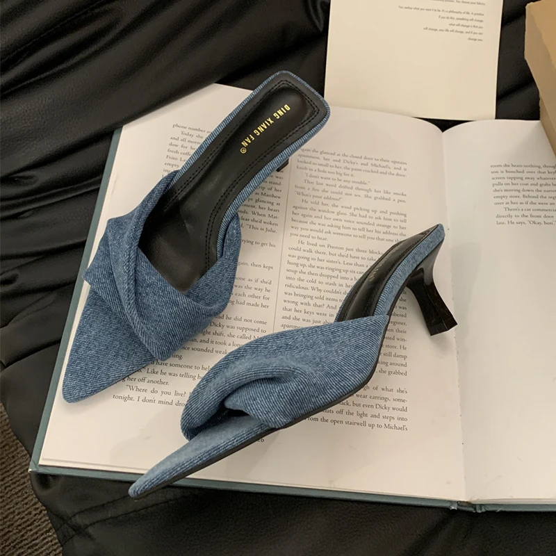 New Slippers Women Pointed Toe Sandals Cowboy Blue High Heels Shoes Summer 2026 Designer Brand Shoes Dress Pumps Mujer Slides
New Slippers Women Pointed Toe Sandals Cowboy Blue High Heels Shoes Summer 2026 Designer Brand Shoes Dress Pumps Mujer Slides