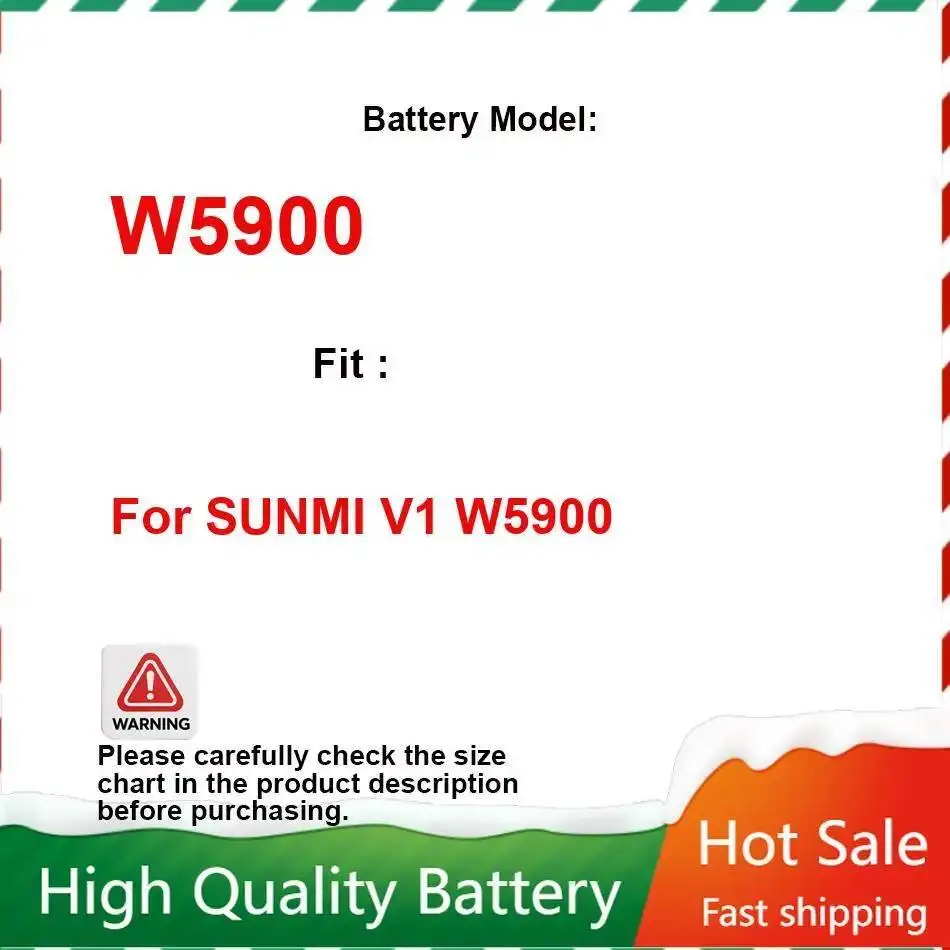 4950mAh Battery For SUNMI V1 W5900 Barcode W5900 long-lasting and replaceable Barcode Scanning Device
4950mAh Battery For SUNMI V1 W5900 Barcode W5900 long-lasting and replaceable Barcode Scanning Device
