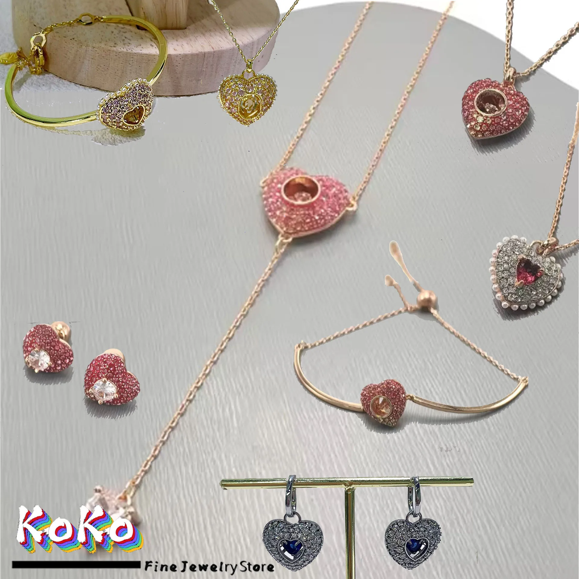 Charms 2025 New Heart Necklace Fine Jewelry Set for Women Luxury Heart Blue Crystal Earrings Bracelet Romantic Gift Jewelry
Charms 2025 New Heart Necklace Fine Jewelry Set for Women Luxury Heart Blue Crystal Earrings Bracelet Romantic Gift Jewelry