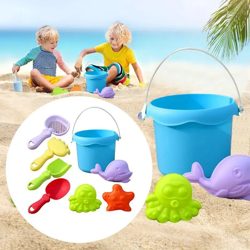 Summer Beach Toy Set for Kids Sand Bucket Beach Shovel Toys Children Playing with Sand Toys Soft Rubber Play Sand Tools
Summer Beach Toy Set for Kids Sand Bucket Beach Shovel Toys Children Playing with Sand Toys Soft Rubber Play Sand Tools