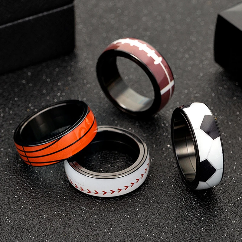 Anxiety Ring For Men Spinner Fidgets Rings Stainless Steel Basketball Football Rotate Freely Spinning Anti Stress Charm Jewelry
Anxiety Ring For Men Spinner Fidgets Rings Stainless Steel Basketball Football Rotate Freely Spinning Anti Stress Charm Jewelry