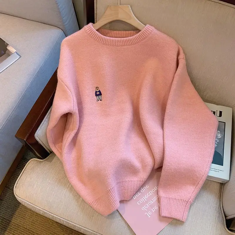 Autumn Knitted Sweater Pullover Sweater Women's Korean Fashion Loose Round Neck Long Sleeve Winter Women Tops
Autumn Knitted Sweater Pullover Sweater Women's Korean Fashion Loose Round Neck Long Sleeve Winter Women Tops