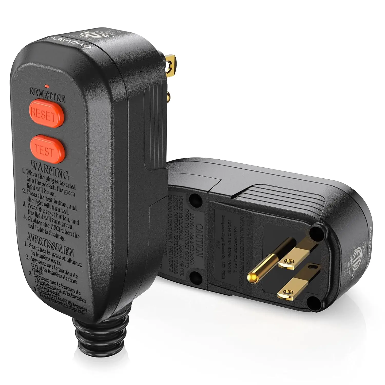 Сменная вилка GFCI, 15 А, 3-контактный автоматический сброс, черный, гарантия 5 лет для мойки высокого давления, гидромассажной ванны, переменного тока, фена
Сменная вилка GFCI, 15 А, 3-контактный автоматический сброс, черный, гарантия 5 лет для мойки высокого давления, гидромассажной ванны, переменного тока, фена