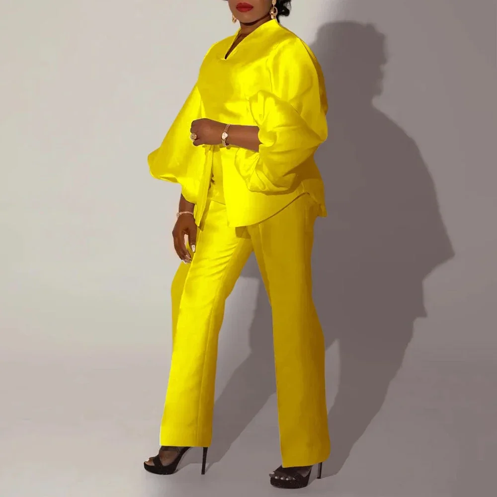 2 Pieces Pants Sets Womens Outfits Solid Satin Blouse & Long Trousers Straight Elegant Female Birthday Party Dinner Matching Set
2 Pieces Pants Sets Womens Outfits Solid Satin Blouse & Long Trousers Straight Elegant Female Birthday Party Dinner Matching Set