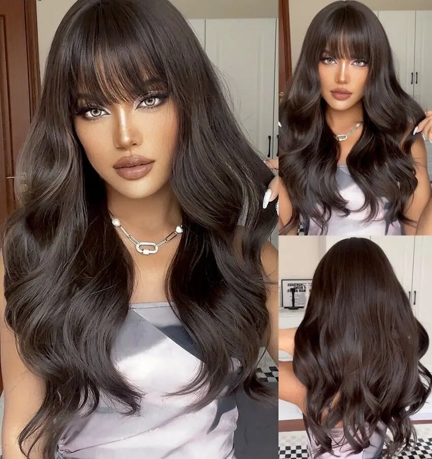 Dark Brown Cosplay Bangs Wavy Heat Resistant Hair Synthetic Women Wigs
Dark Brown Cosplay Bangs Wavy Heat Resistant Hair Synthetic Women Wigs