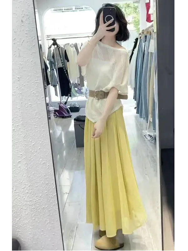High Waist Asymmetrical Short Sleeve Top And Half Skirt Two-Piece Set Summer New Style Adult Casual Fashion Ensemble
High Waist Asymmetrical Short Sleeve Top And Half Skirt Two-Piece Set Summer New Style Adult Casual Fashion Ensemble