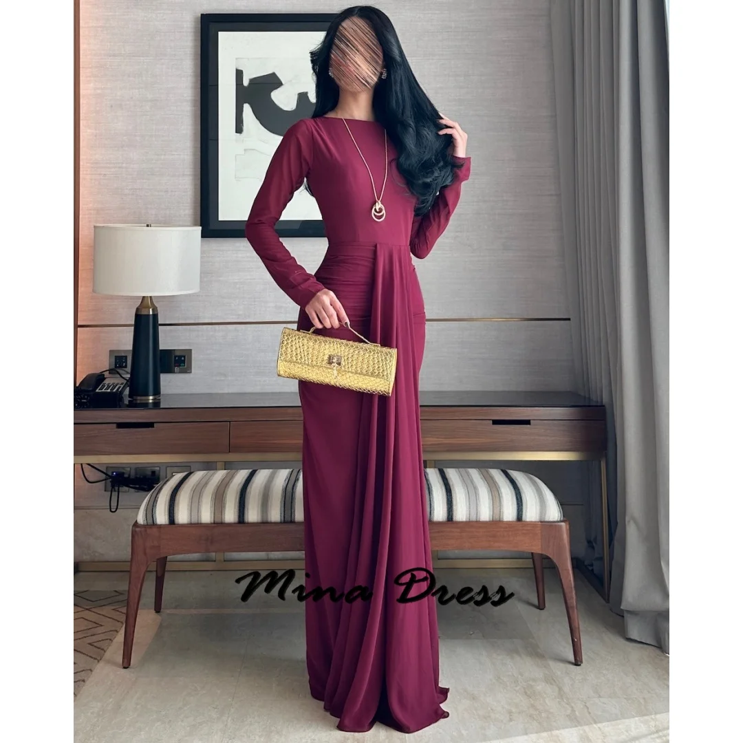 Customized Long Sleeve Luxurious Women's Evening Dresses for Special Occasions Pleated Rear Split Elegant Party Dresses Woman
Customized Long Sleeve Luxurious Women's Evening Dresses for Special Occasions Pleated Rear Split Elegant Party Dresses Woman