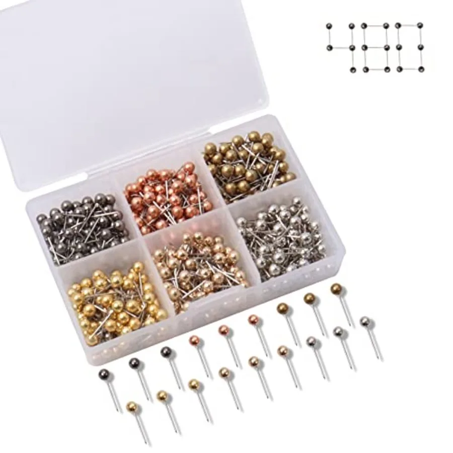 480 PCS Push Pins Metallic Color Map Tacks 1/8 inch Round Head with Stainless Point Head Marking Pins for Bulletin Board Map Pi
480 PCS Push Pins Metallic Color Map Tacks 1/8 inch Round Head with Stainless Point Head Marking Pins for Bulletin Board Map Pi