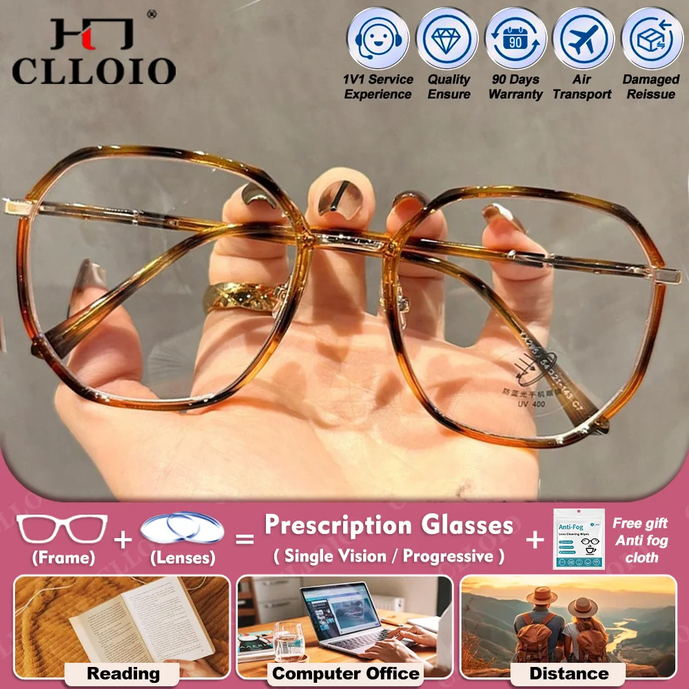 CLLOIO High Quality Retro Polygonal Myopia Prescription Computer Glasses Women Anti Blue Ray Photochromic Progressive Eyeglasses
CLLOIO High Quality Retro Polygonal Myopia Prescription Computer Glasses Women Anti Blue Ray Photochromic Progressive Eyeglasses