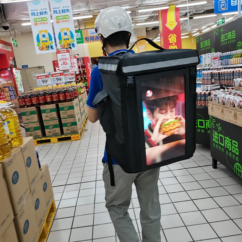 Factory Price Wholesale Walk Backpack Digital Signage Portable 18.5 Inch Screen Food Delivery Bag
Factory Price Wholesale Walk Backpack Digital Signage Portable 18.5 Inch Screen Food Delivery Bag