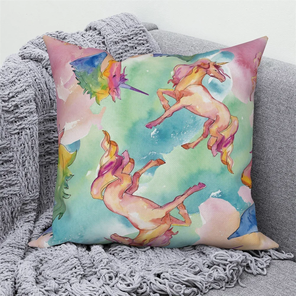 Customizable Decorative Cushion Cover Home Sofa Decoration Watercolor Unicorn Pillowcase Animal Print Throw Pillowcase
Customizable Decorative Cushion Cover Home Sofa Decoration Watercolor Unicorn Pillowcase Animal Print Throw Pillowcase
