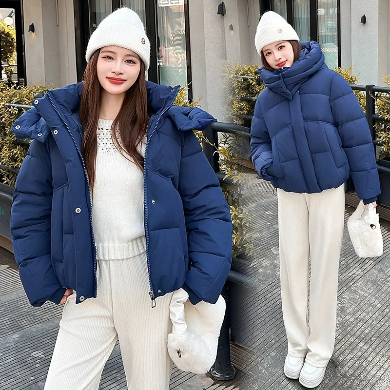 Korean Down Cotton Jacket Women Hooded Parkas Winter Padded Coat Thick Warm Loose Puffer Female Snow Wear Outwea Short Jacket
Korean Down Cotton Jacket Women Hooded Parkas Winter Padded Coat Thick Warm Loose Puffer Female Snow Wear Outwea Short Jacket