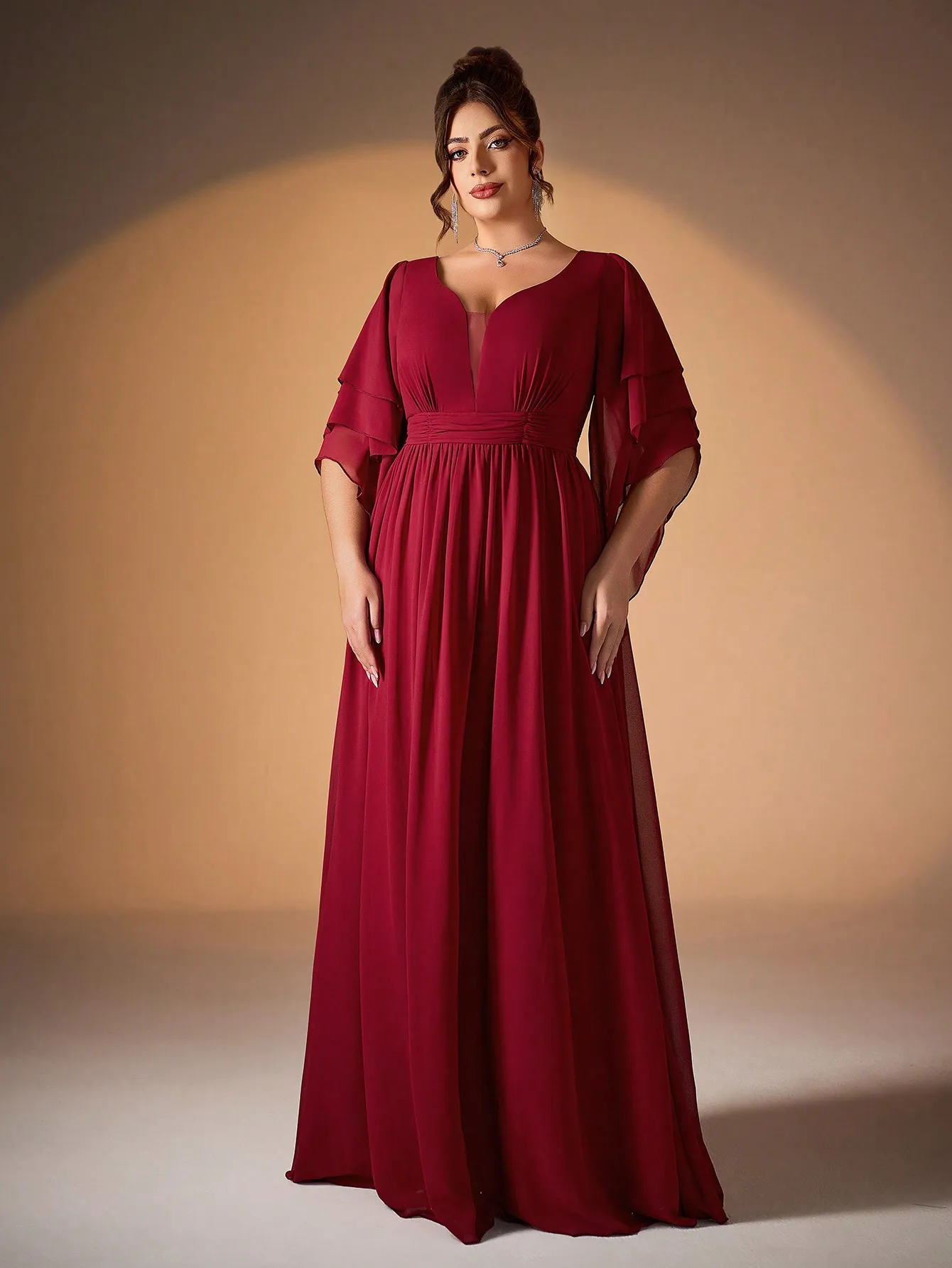 Mgiacy, Новое поступление, благородное платье подружки невесты с v-образным вырезом, шифоновое длинное платье с рюшами и воланами
Mgiacy, Новое поступление, благородное платье подружки невесты с v-образным вырезом, шифоновое длинное платье с рюшами и воланами