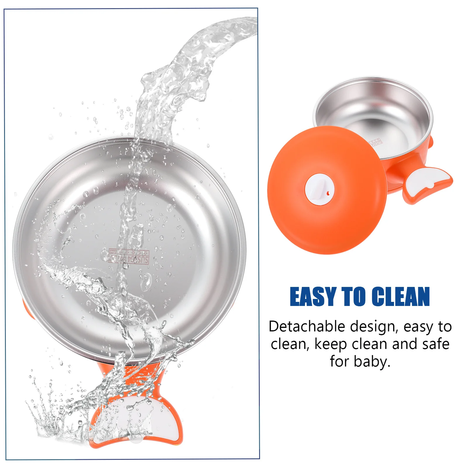 Baby Thermal Insulation Stainless Steel Feeding Bowl Suction Cup Design Easy Grip Handle Portable Durable Kids Complementary 
Baby Thermal Insulation Stainless Steel Feeding Bowl Suction Cup Design Easy Grip Handle Portable Durable Kids Complementary